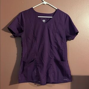 Healing Hands large purple scrub top.